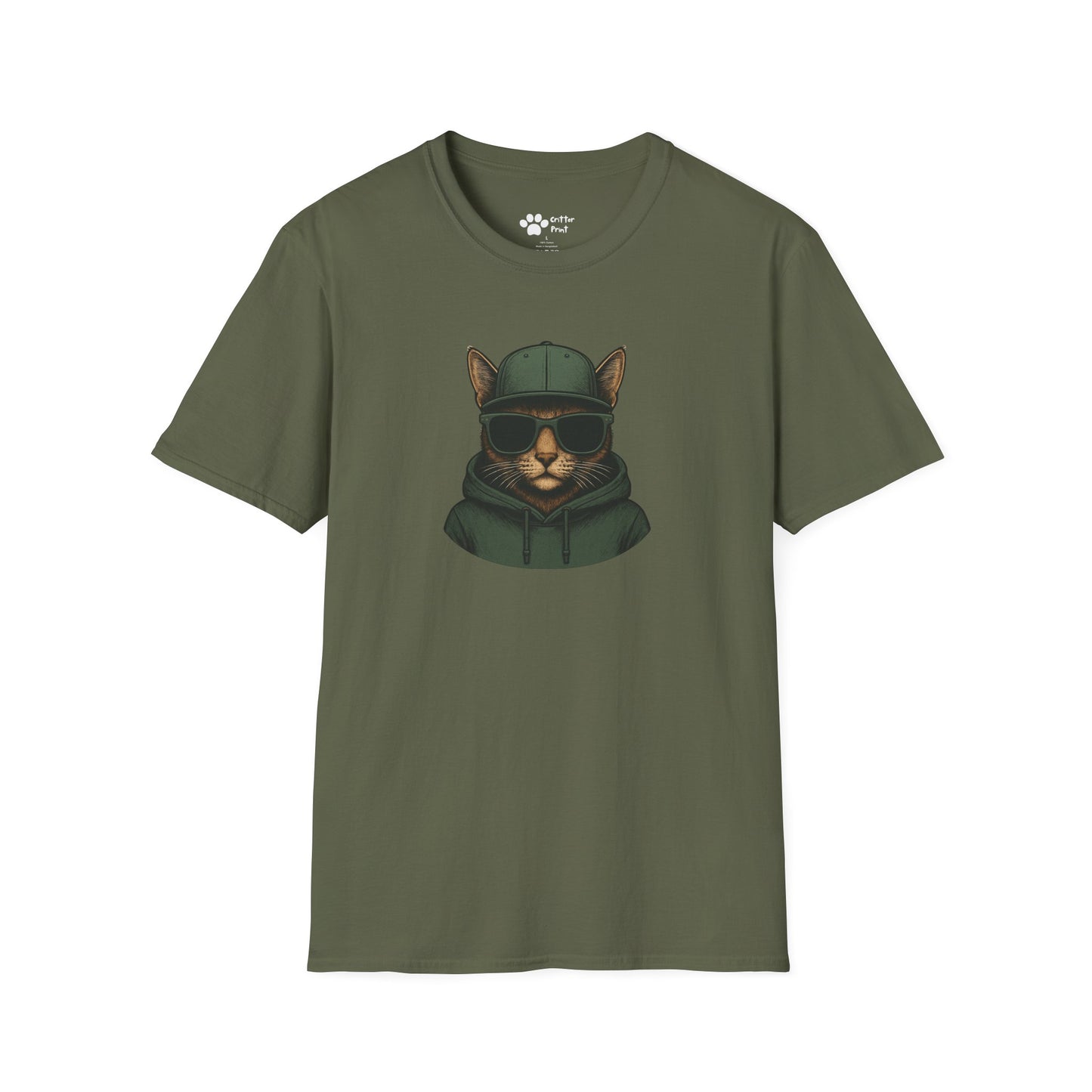 Cat in Green Hat T-Shirt