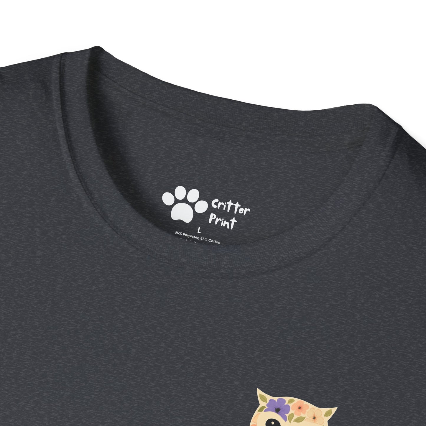 Floral Owl on Chest T-Shirt