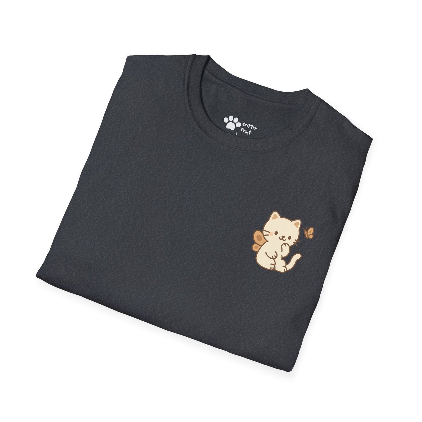Butterfly Cat Pec Logo T-Shirt