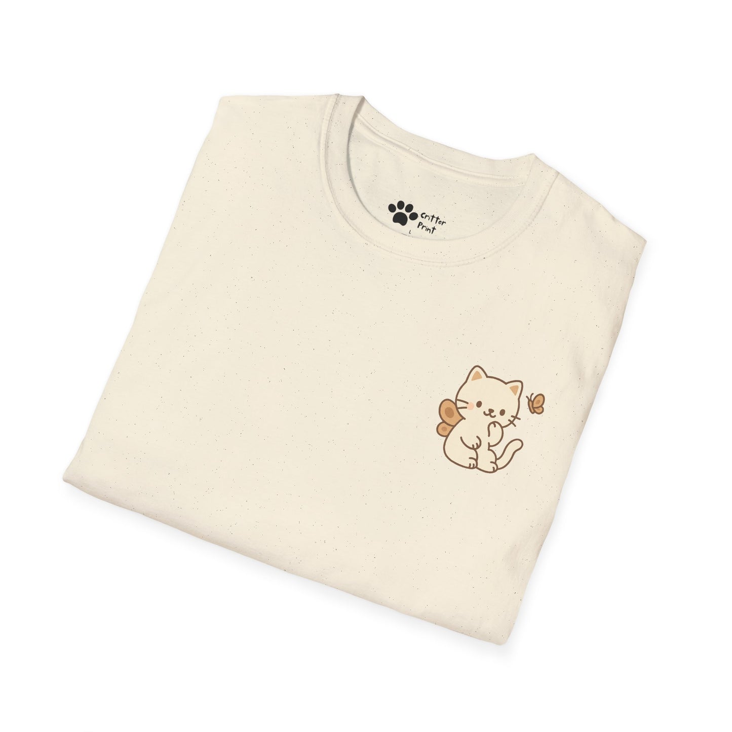 Butterfly Cat Pec Logo T-Shirt