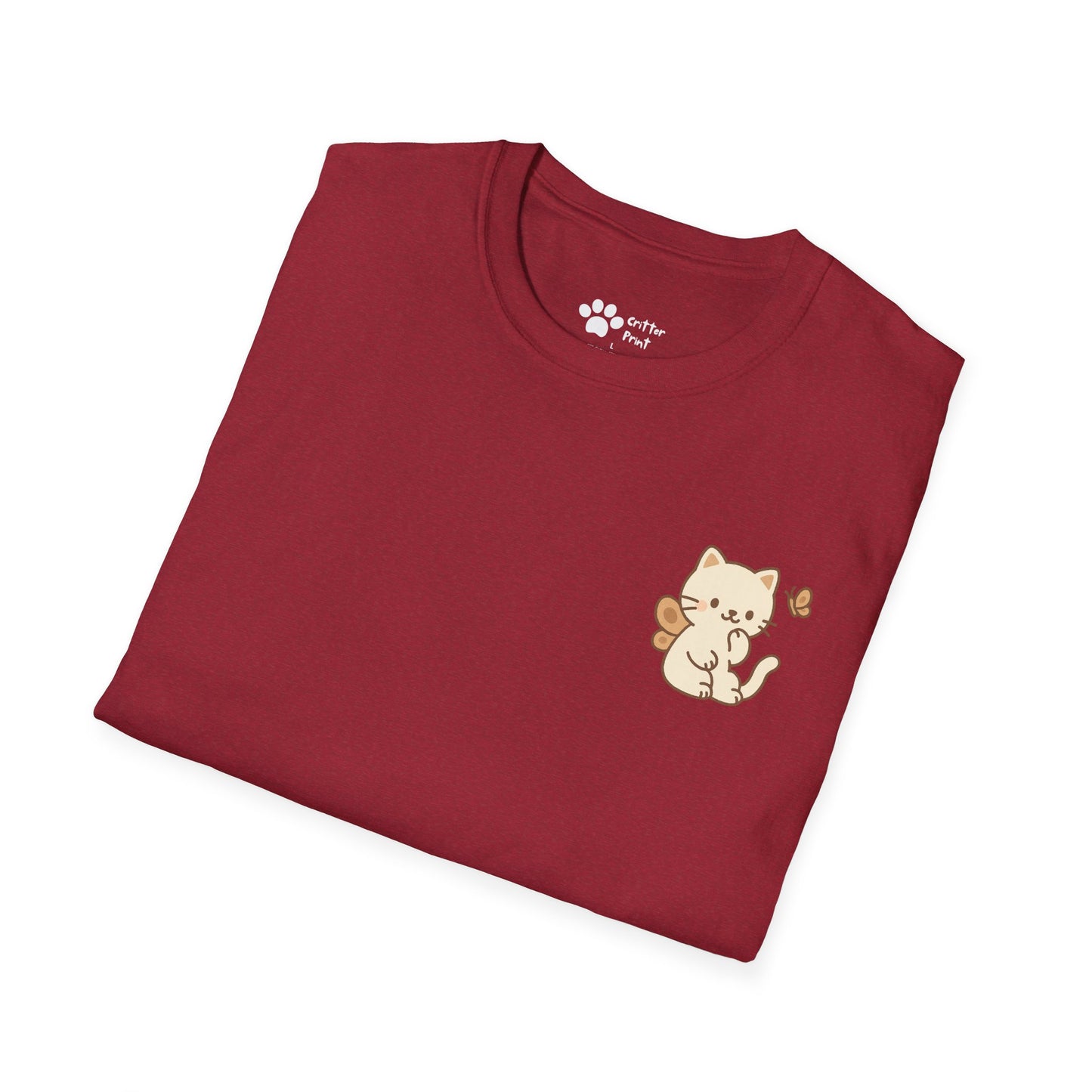 Butterfly Cat Pec Logo T-Shirt