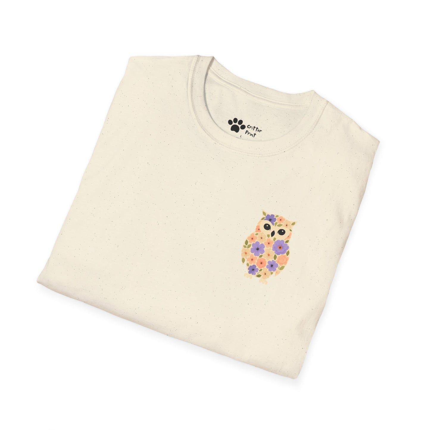 Floral Owl on Chest T-Shirt