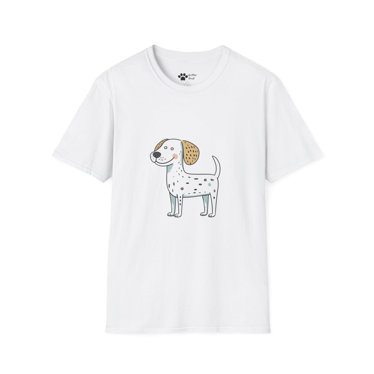 White and Brown Spotted Dog T-Shirt