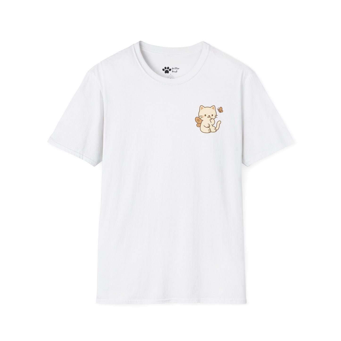 Butterfly Cat Pec Logo T-Shirt