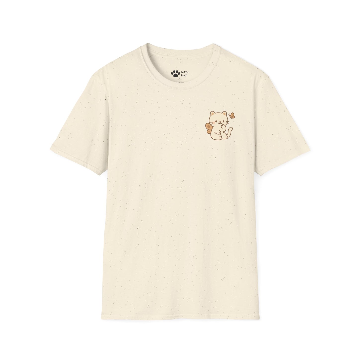 Butterfly Cat Pec Logo T-Shirt