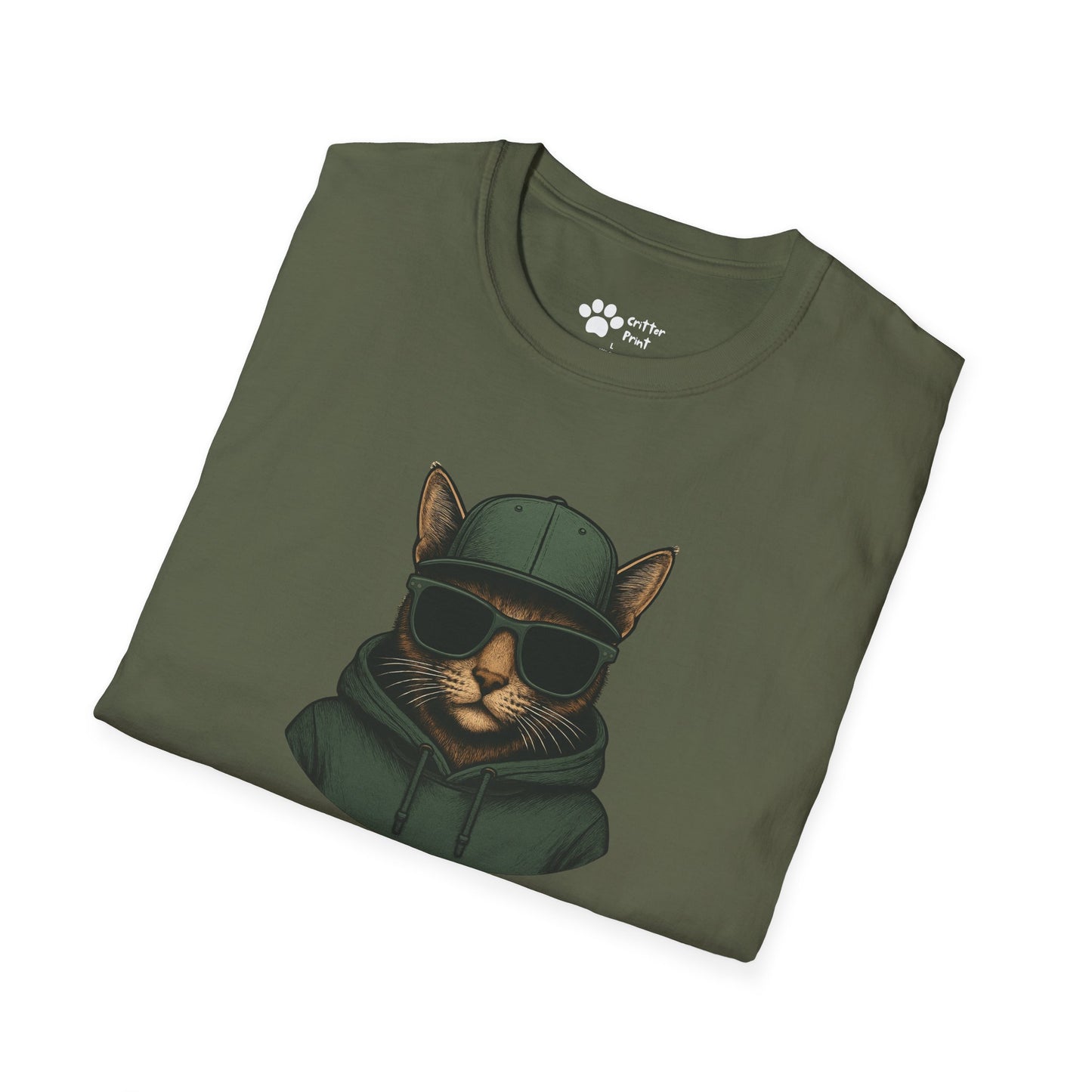 Cat in Green Hat T-Shirt