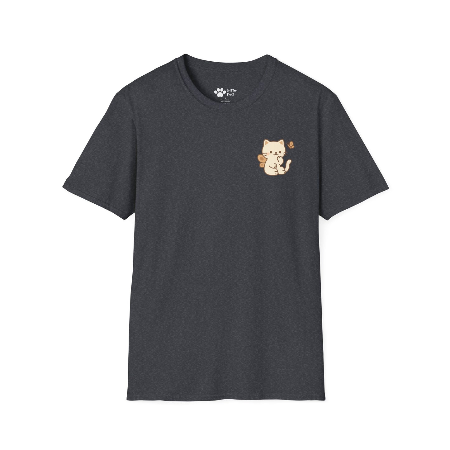 Butterfly Cat Pec Logo T-Shirt