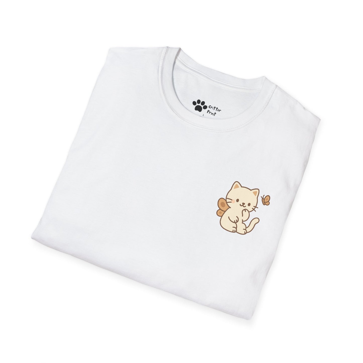 Butterfly Cat Pec Logo T-Shirt