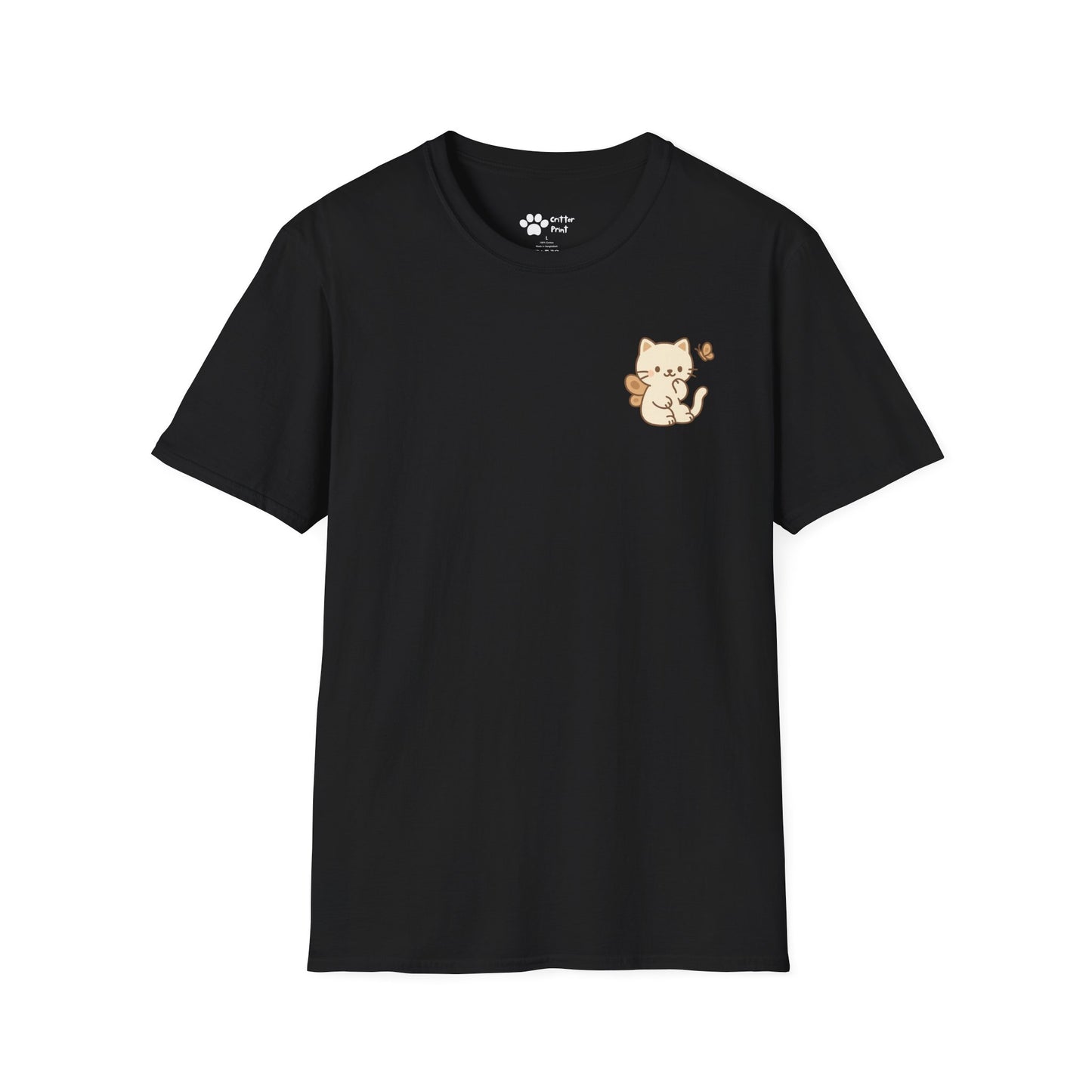 Butterfly Cat Pec Logo T-Shirt