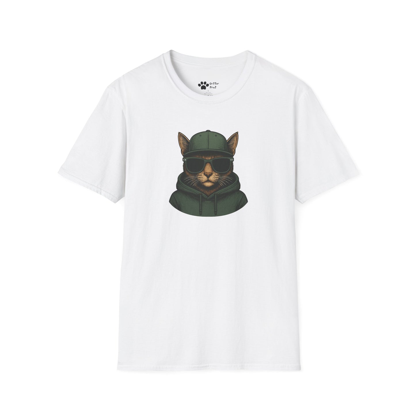 Cat in Green Hat T-Shirt