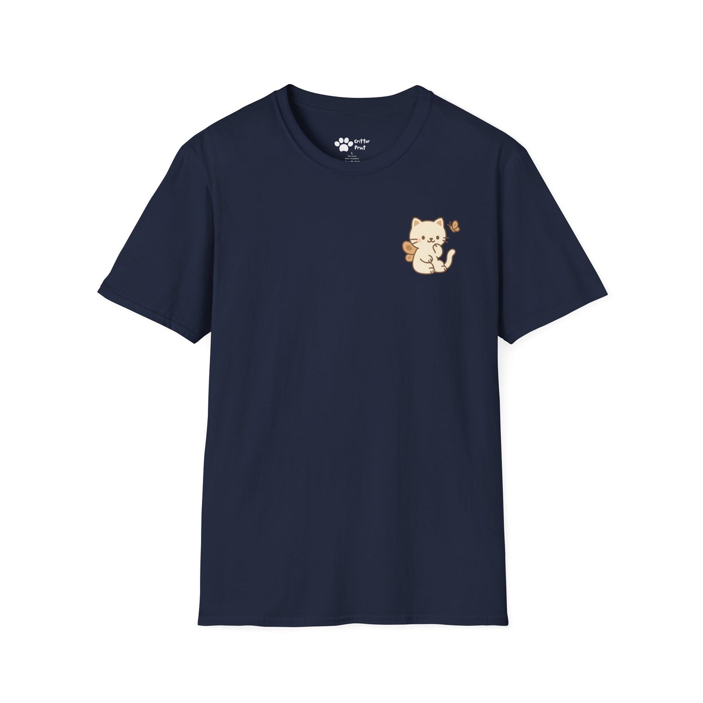 Butterfly Cat Pec Logo T-Shirt