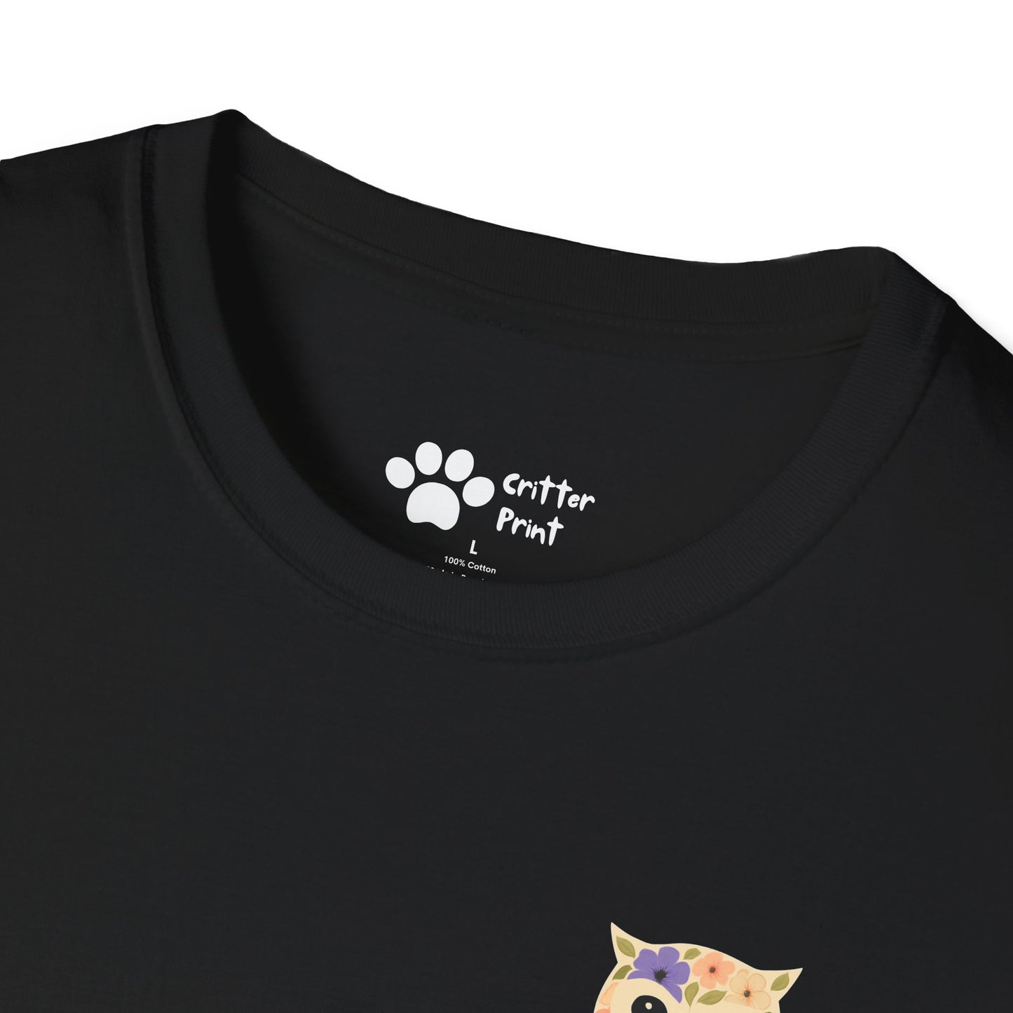 Floral Owl on Chest T-Shirt