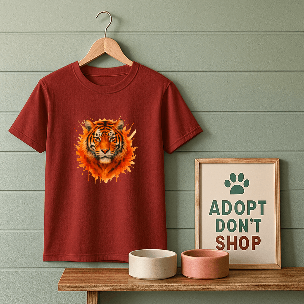 Watercolor Fiery Tiger T-Shirt
