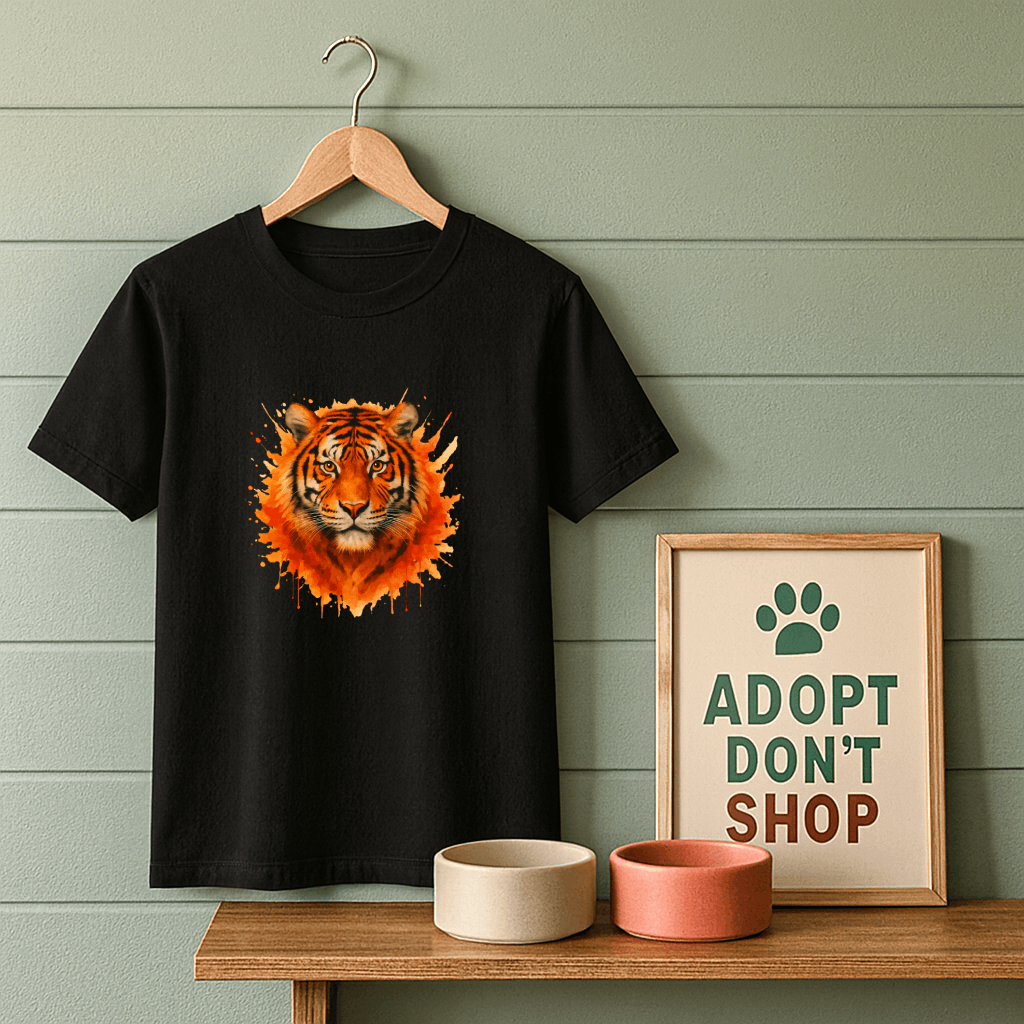 Watercolor Fiery Tiger T-Shirt