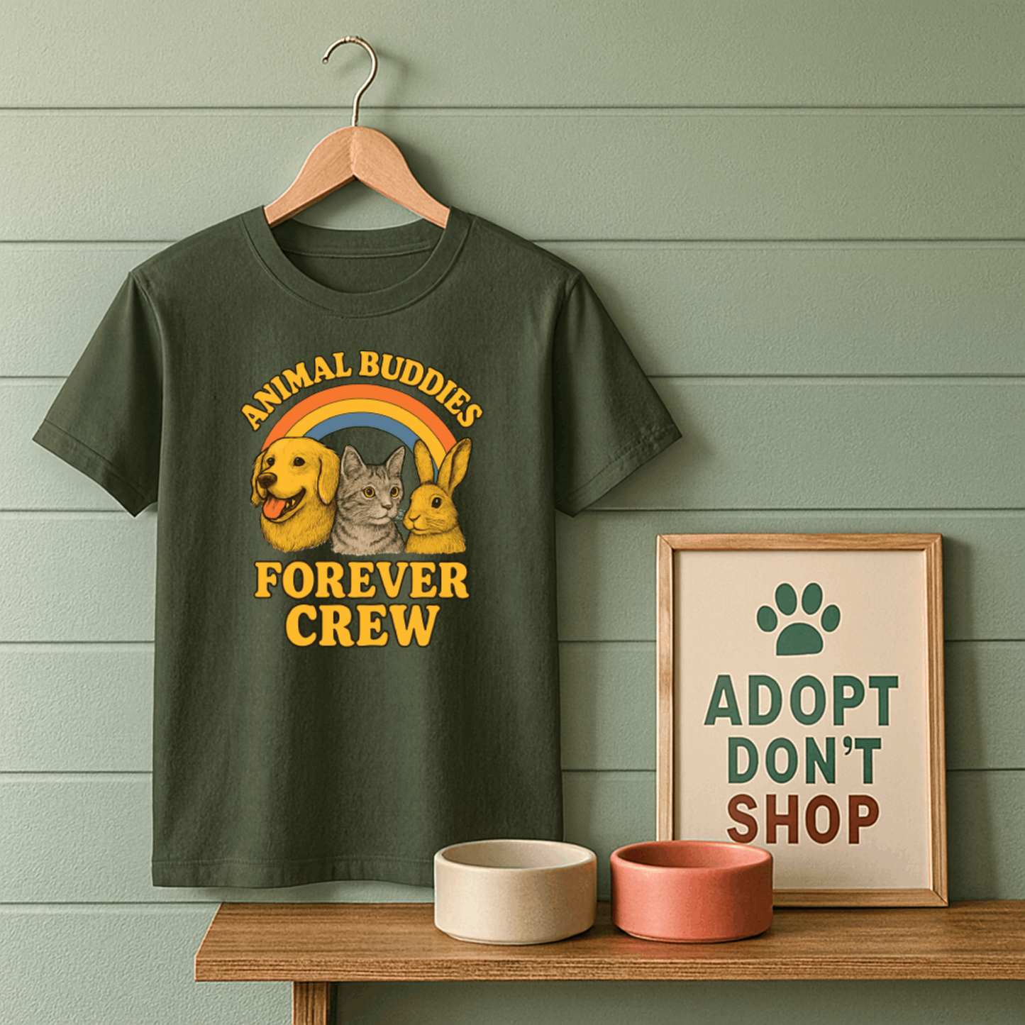 Animal Buddies Forever Crew T-Shirt