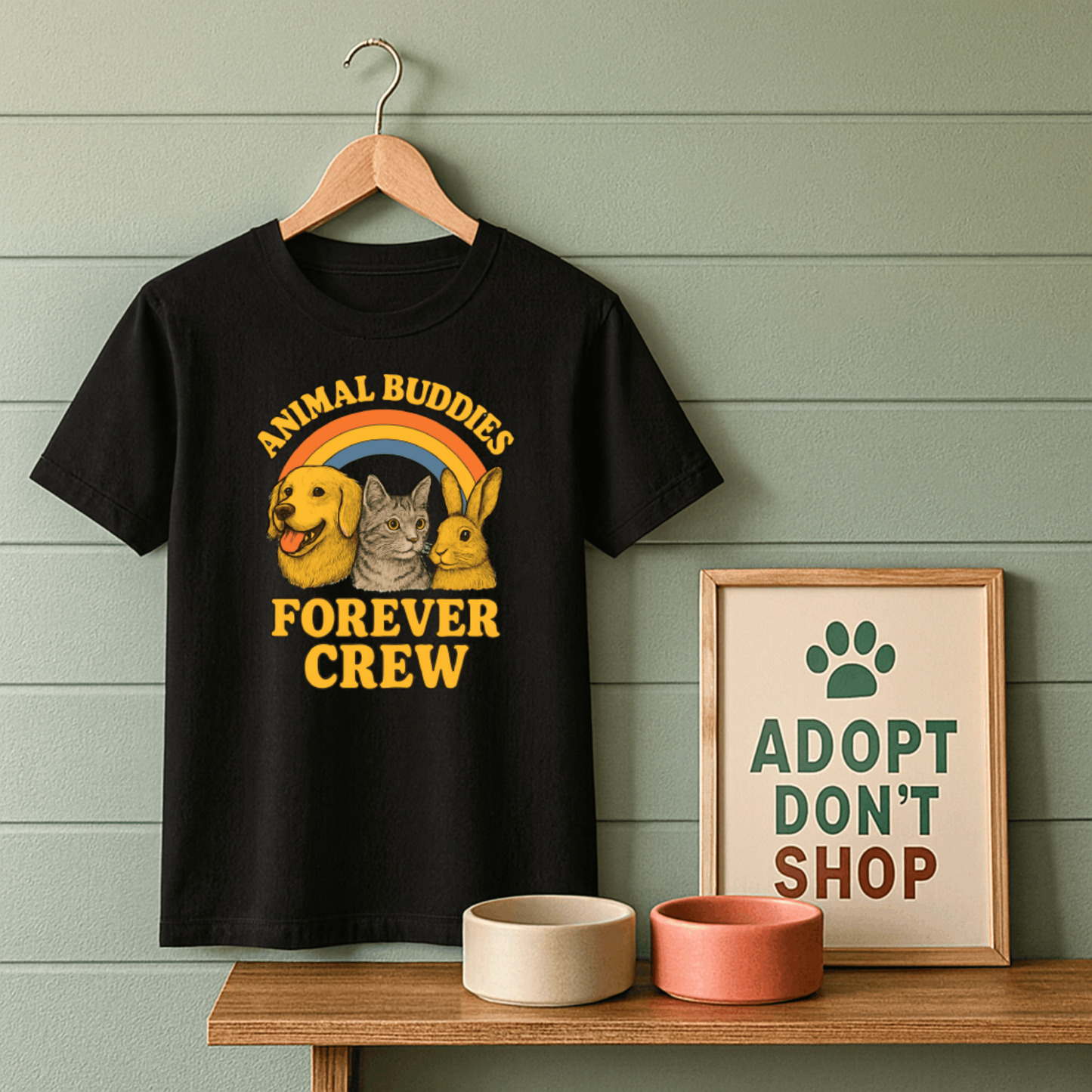Animal Buddies Forever Crew T-Shirt