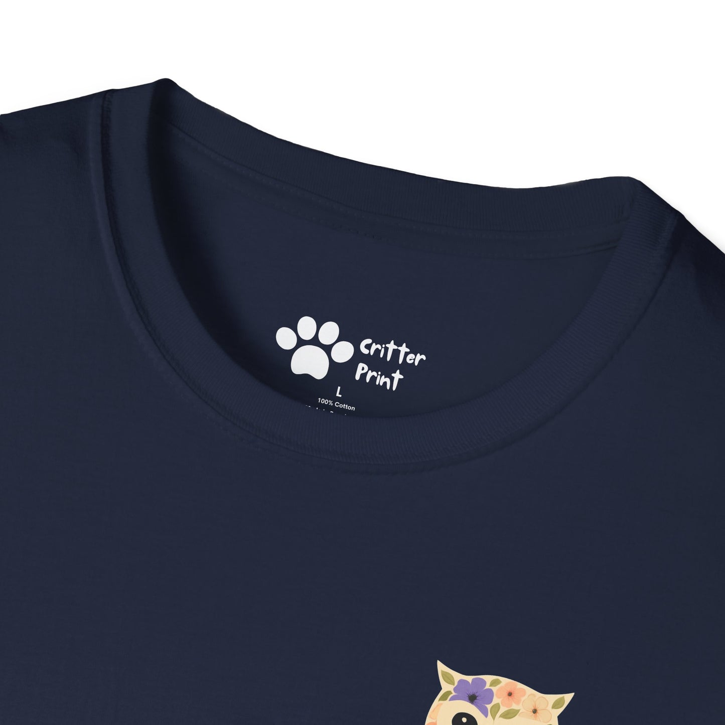 Floral Owl on Chest T-Shirt