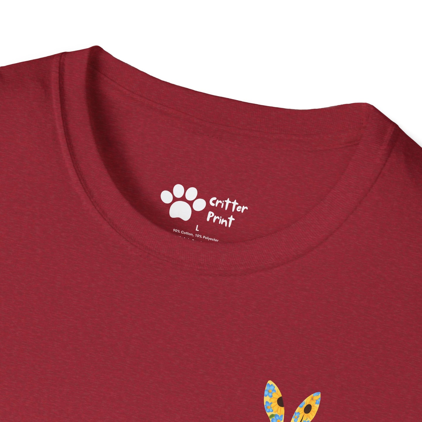 Floral Rabbit on Chest T-Shirt