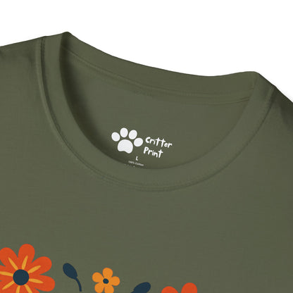 Joyful Sloth with Birds and Blooms T-Shirt