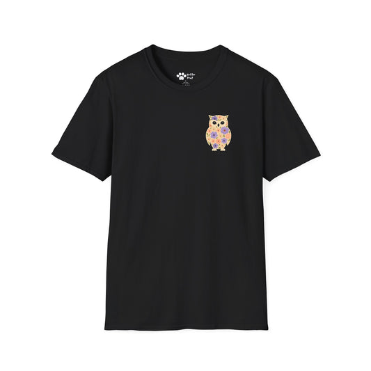 Floral Owl on Chest T-Shirt