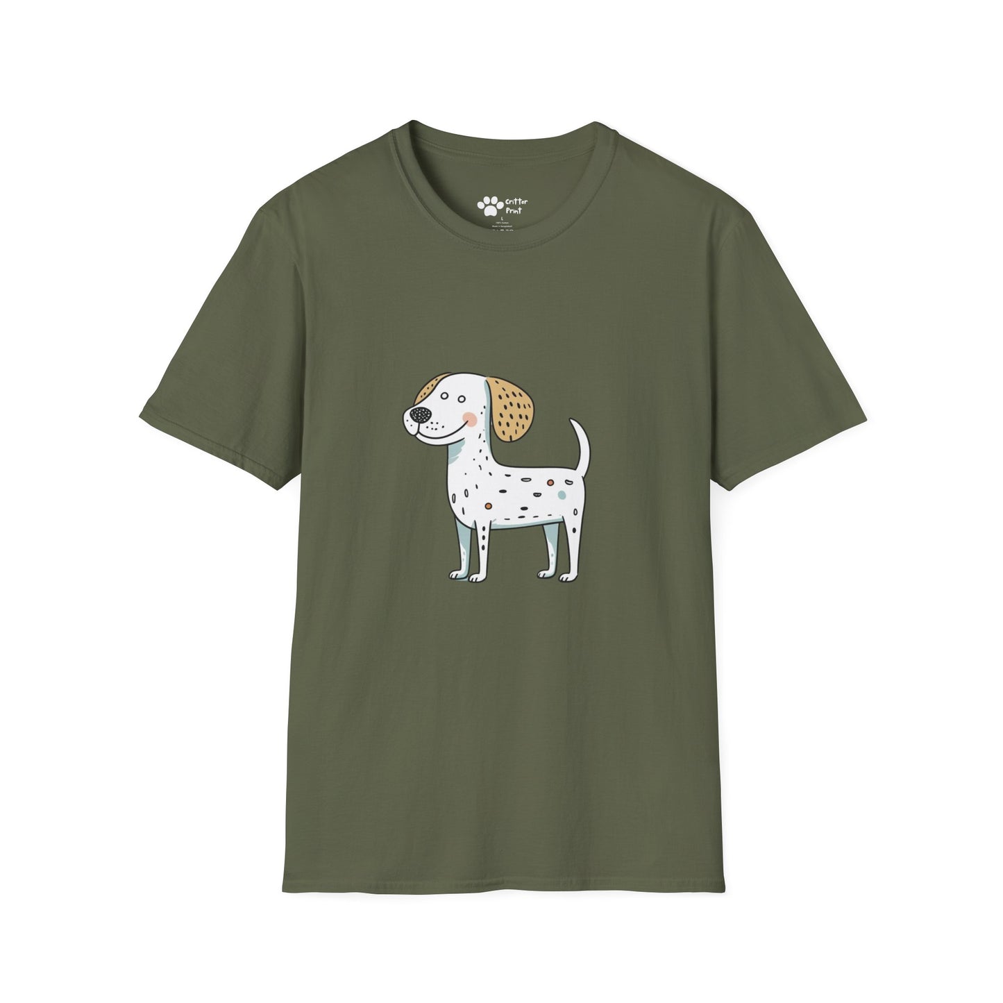 White and Brown Spotted Dog T-Shirt