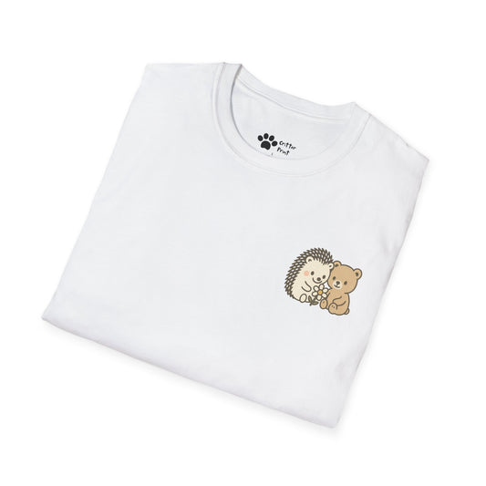 Hedgehog and Bear w/Daisy Pec Logo T-Shirt