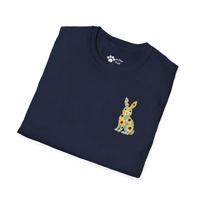 Floral Rabbit on Chest T-Shirt