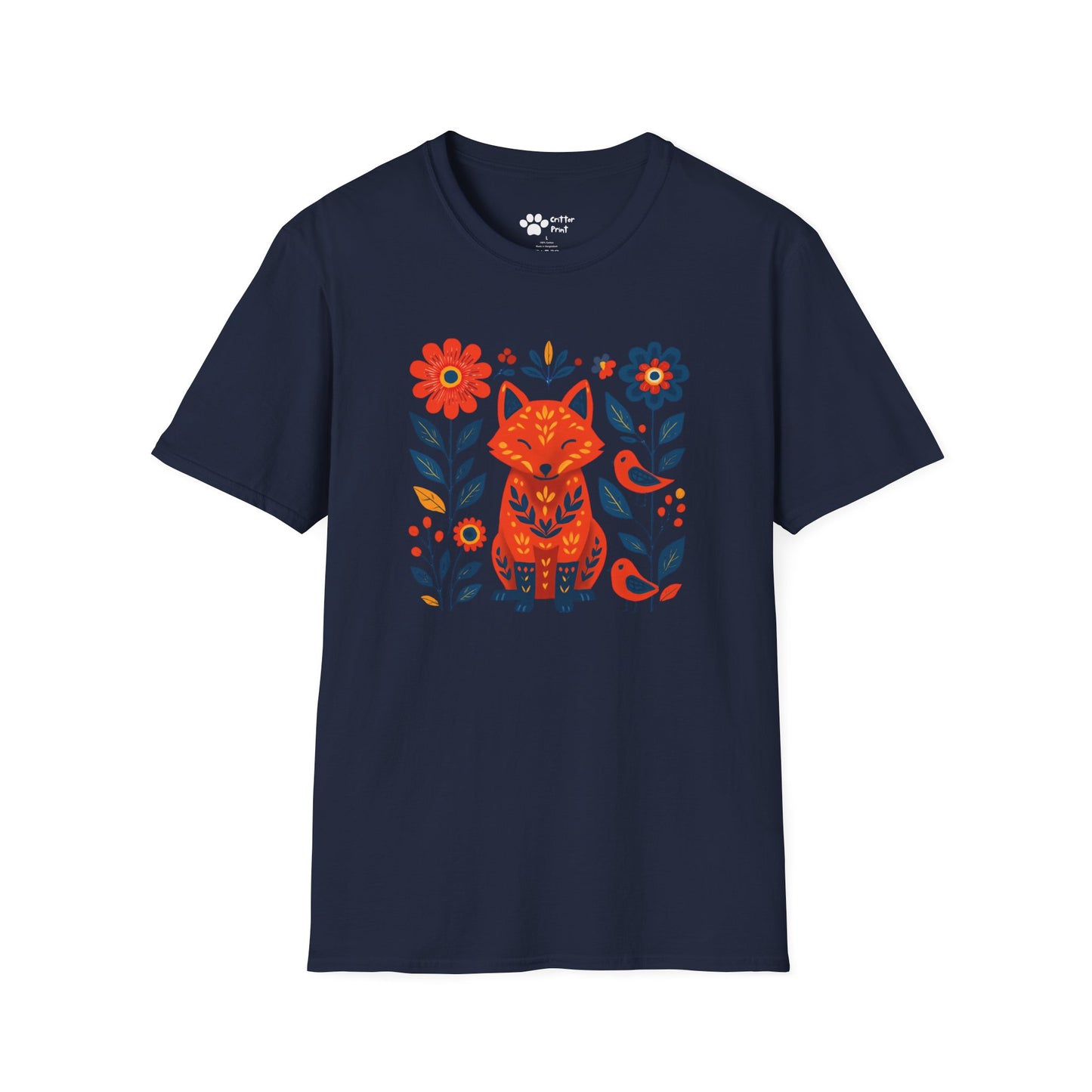 #2 Whimsical Fox and Flowers T-Shirt