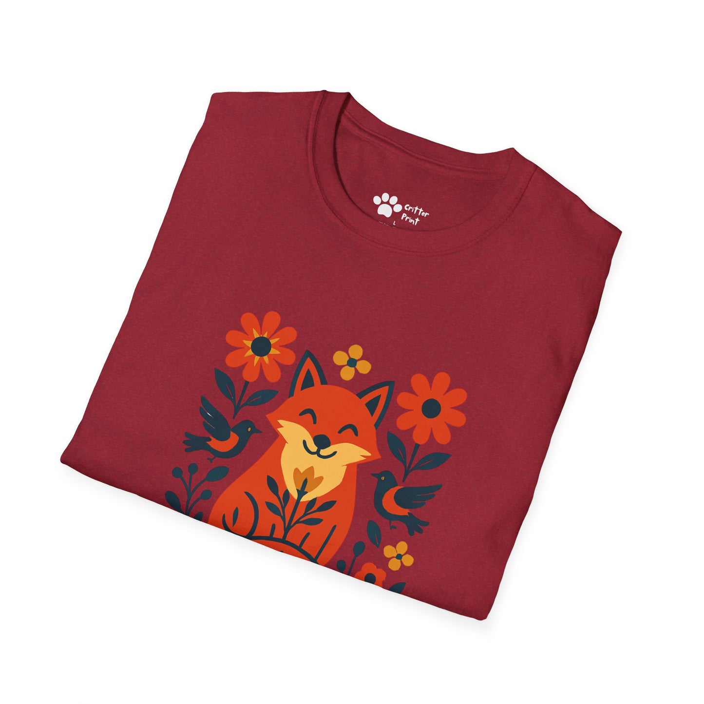 Whimsical Fox and Flowers T-Shirt