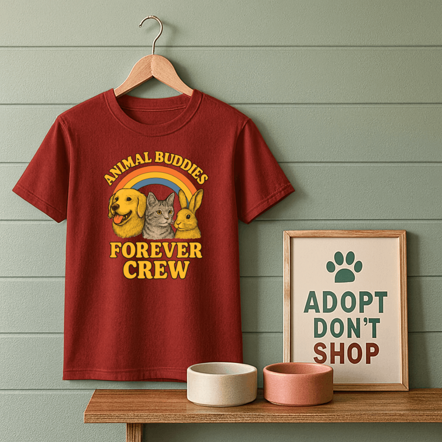 Animal Buddies Forever Crew T-Shirt