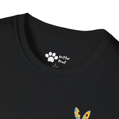 Floral Rabbit on Chest T-Shirt