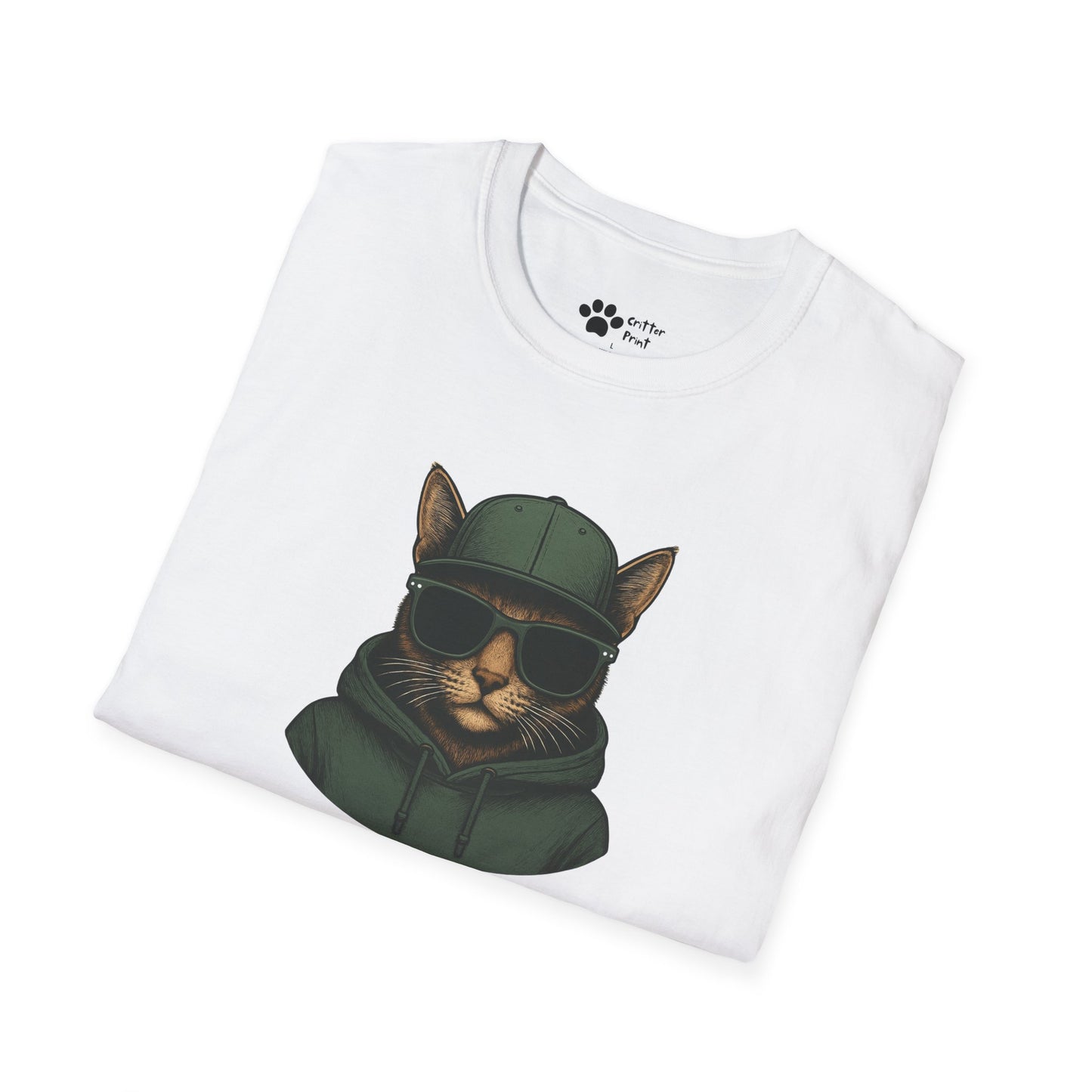 Cat in Green Hat T-Shirt