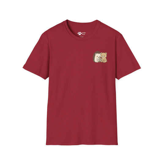 Hedgehog and Bear w/Daisy Pec Logo T-Shirt