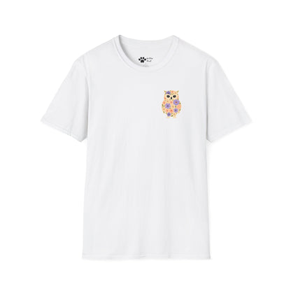 Floral Owl on Chest T-Shirt