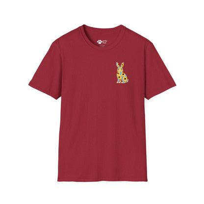 Floral Rabbit on Chest T-Shirt