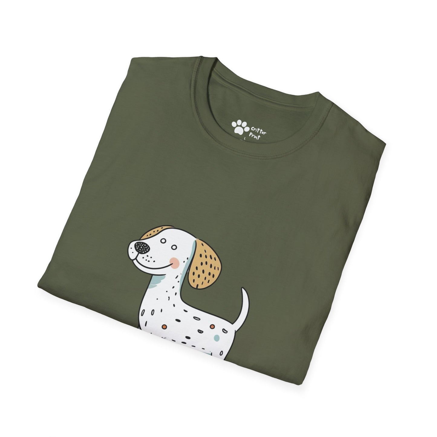 White and Brown Spotted Dog T-Shirt