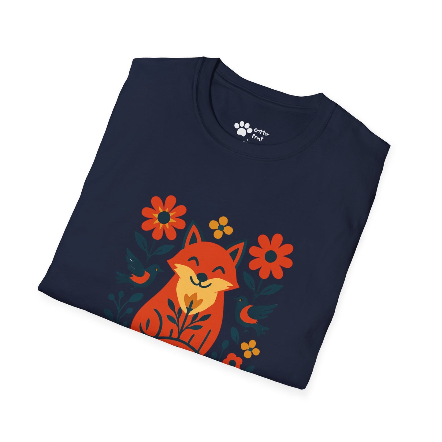 Whimsical Fox and Flowers T-Shirt