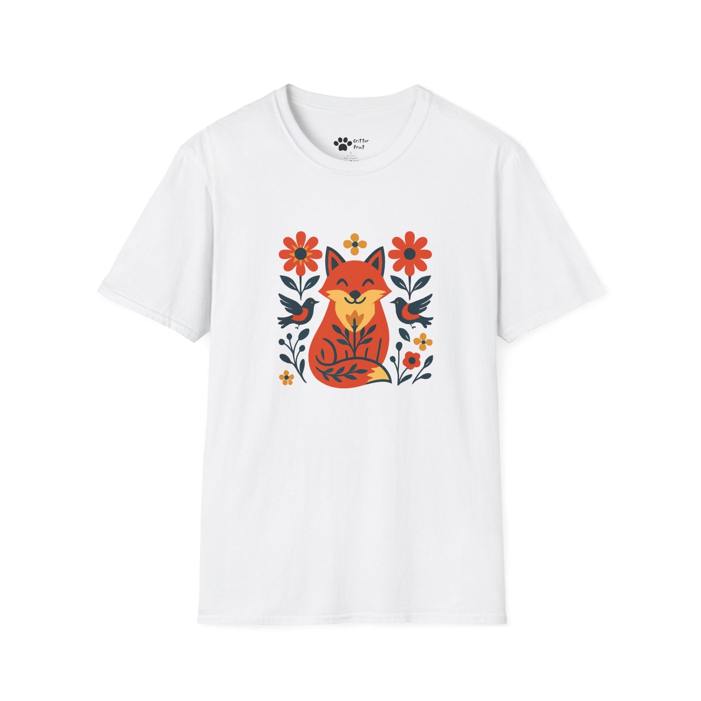 Whimsical Fox and Flowers T-Shirt