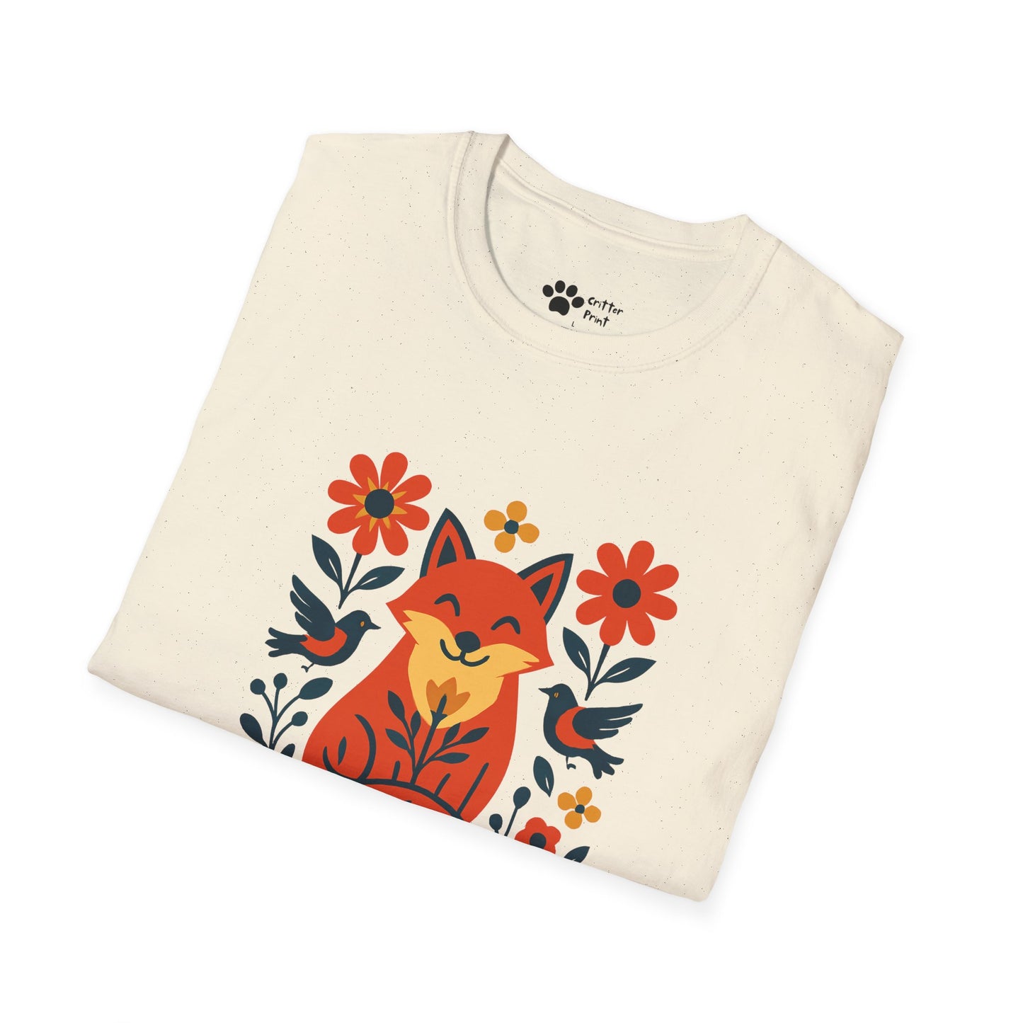 Whimsical Fox and Flowers T-Shirt