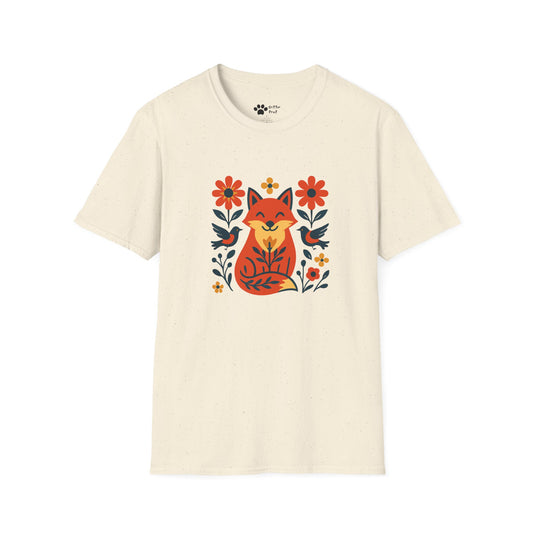 Whimsical Fox and Flowers T-Shirt