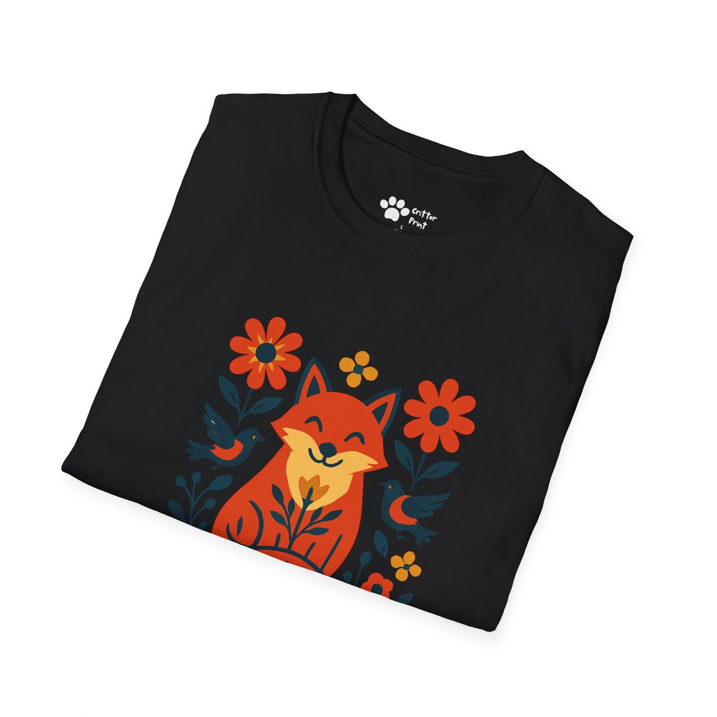 Whimsical Fox and Flowers T-Shirt