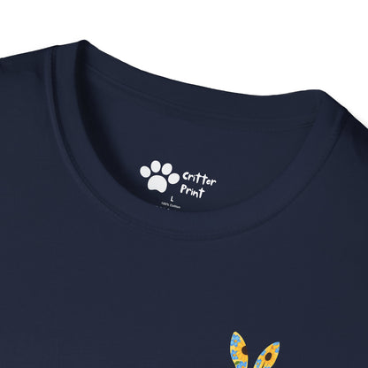Floral Rabbit on Chest T-Shirt
