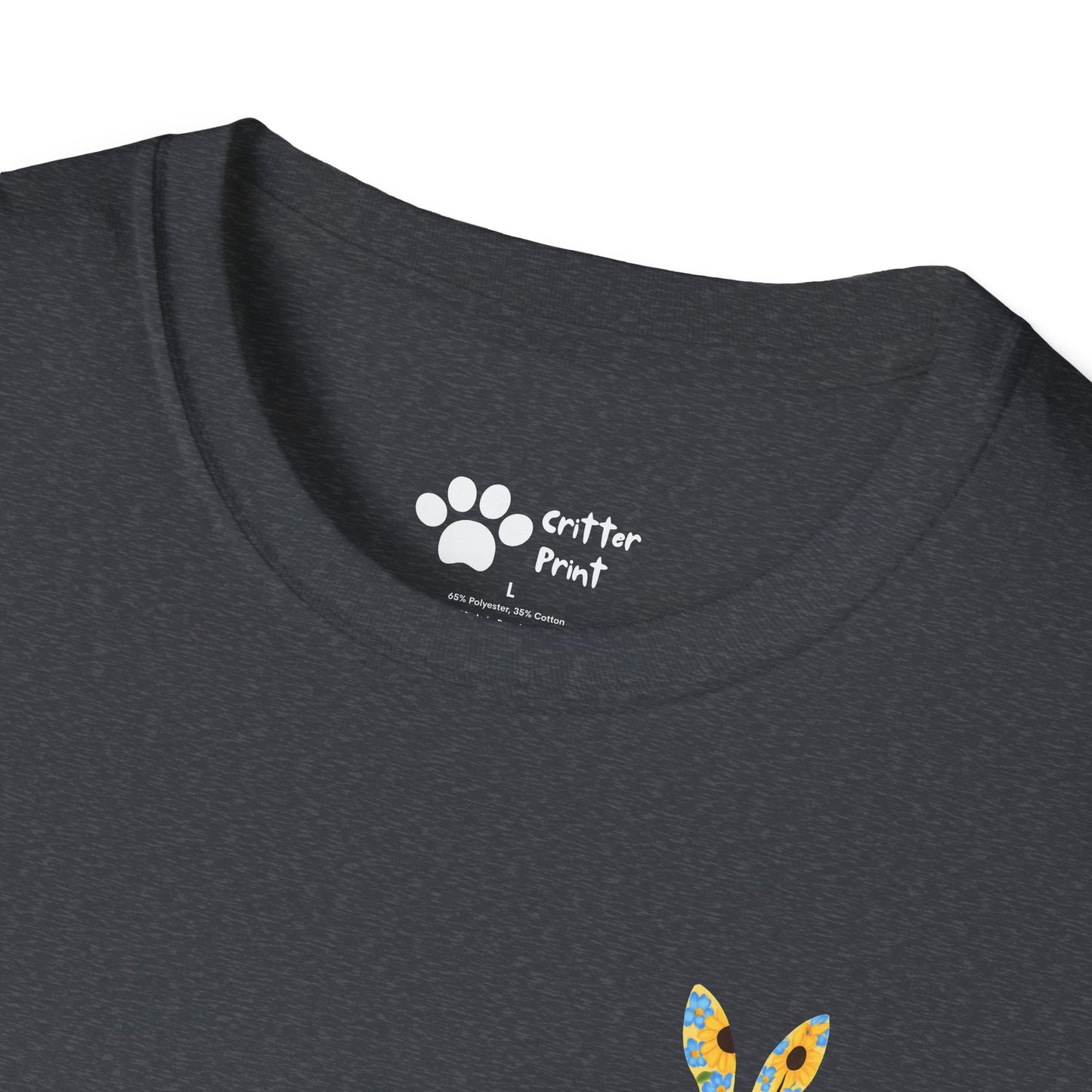 Floral Rabbit on Chest T-Shirt