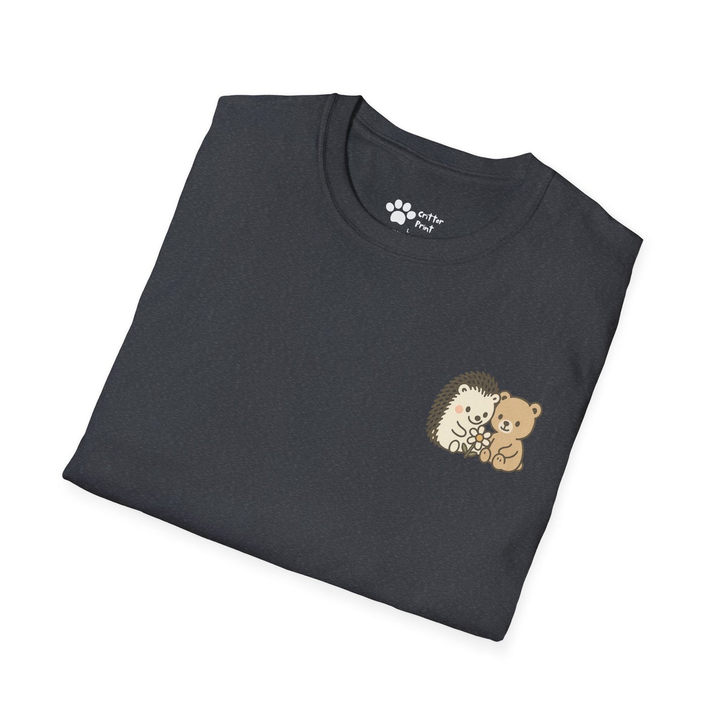 Hedgehog and Bear w/Daisy Pec Logo T-Shirt