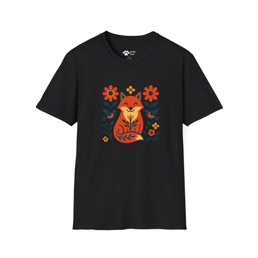 Whimsical Fox and Flowers T-Shirt