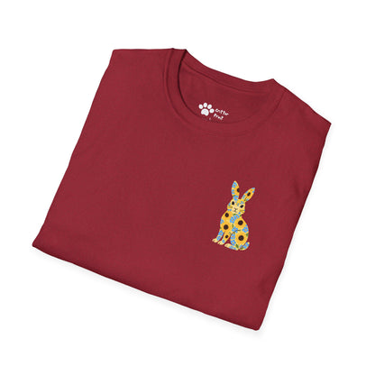 Floral Rabbit on Chest T-Shirt