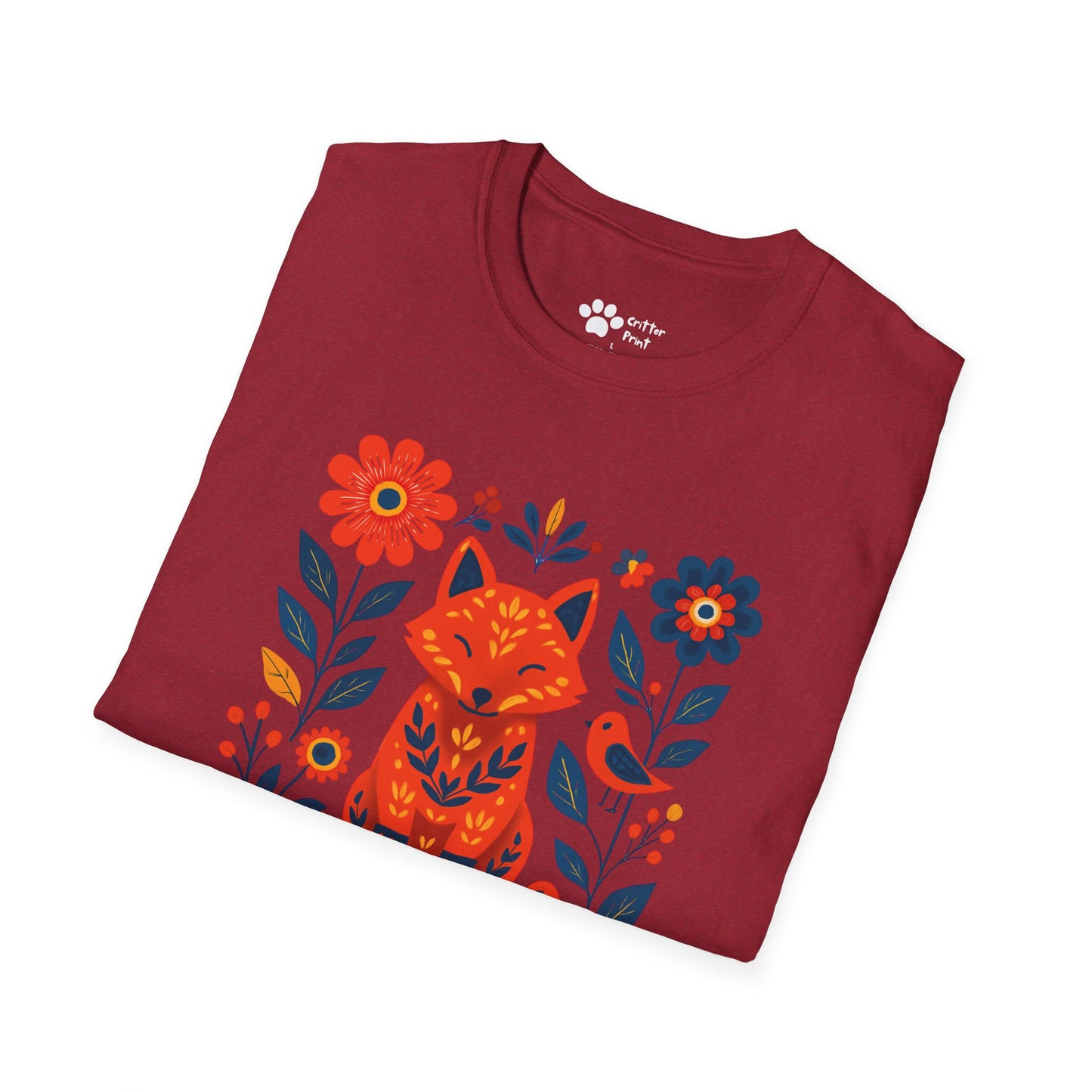 #2 Whimsical Fox and Flowers T-Shirt