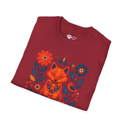 #2 Whimsical Fox and Flowers T-Shirt