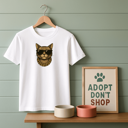 Gold Chain Cat T-Shirt