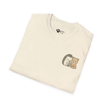 Hedgehog and Bear w/Daisy Pec Logo T-Shirt